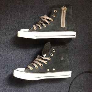 Converse all star black and gray zip sneakers